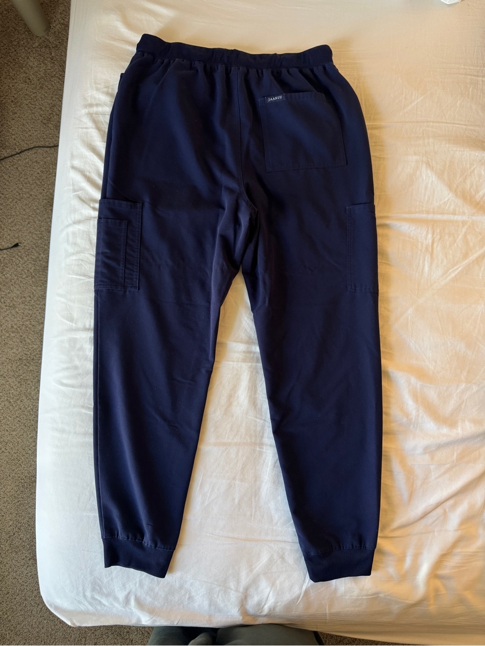 Navy Scrub Jogger Pants - Drawstring Waist - Picture 2 of 5